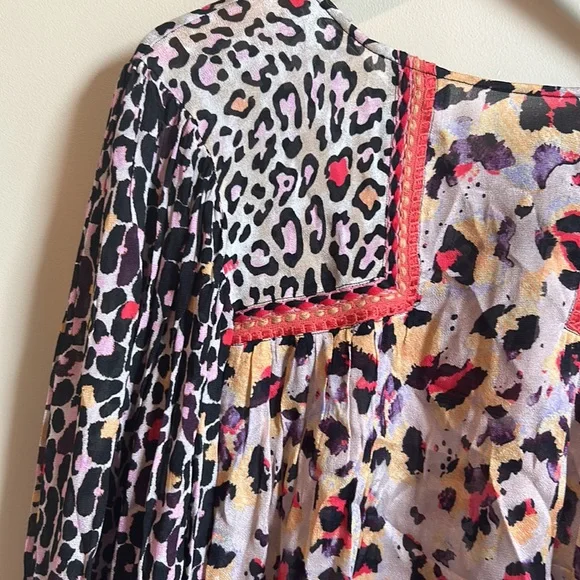 NWT Anthro Blank London Joelle Leopard Print Blouse Size M - Picture 3 of 9